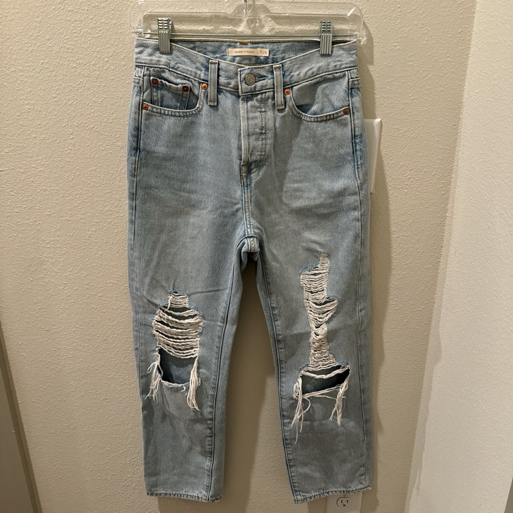 Levi's Distressed Wedgie Straight Jeans